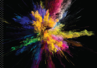 Multi-colored chalk burst