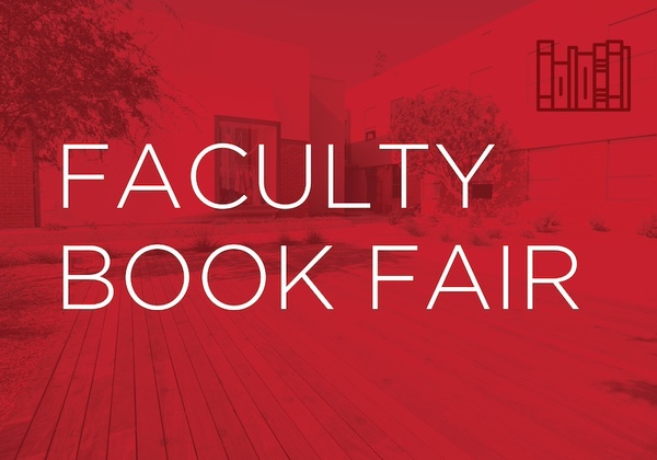 Image shows text that says "faculty book fair"