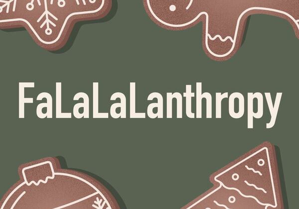 Gingerbread men on green background