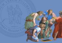 Torrey Honors Logo and School of Athens painting