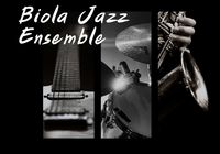 Image of a guitar, drum cymbals, and saxophone