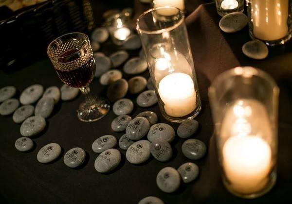 Candles and rocks