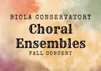 Choral Ensembles text on warm colored background