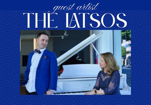 Giorgi and Anna Latso sitting at a piano.