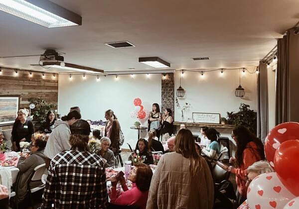 Women enjoying valentines is for everyone party