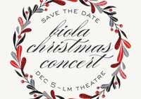 Red and black wreath around "save the date"