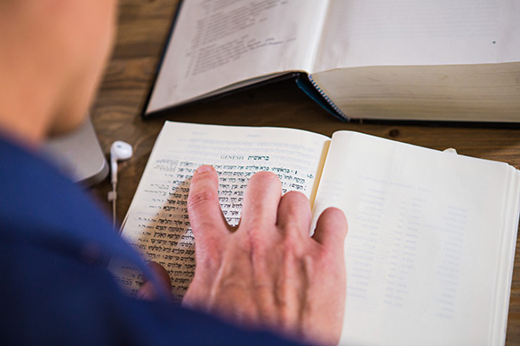 Student studying Scripture