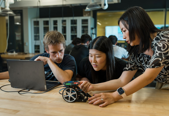 engineering students working on project