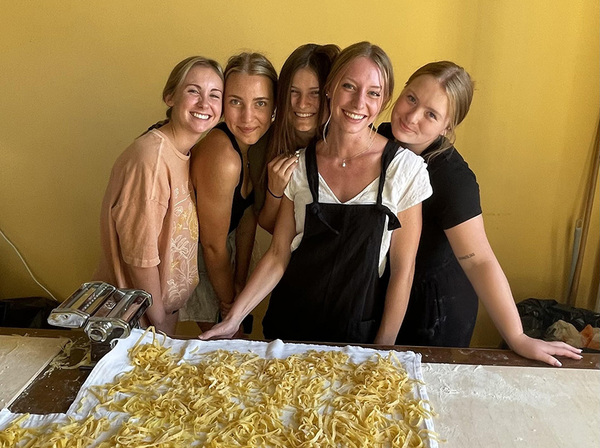 group of students posing