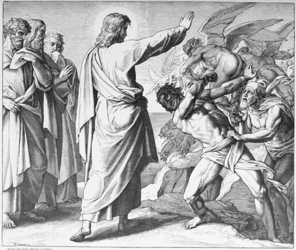 Jesus Casts Out the Devils - engraving
