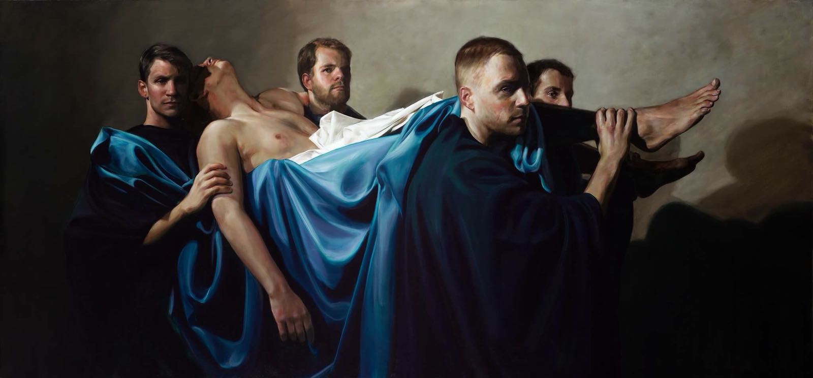 Caring for the Sick - oil on canvas