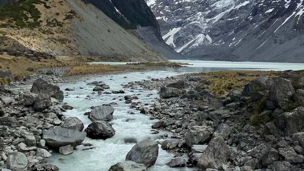 a river in a mountainous area