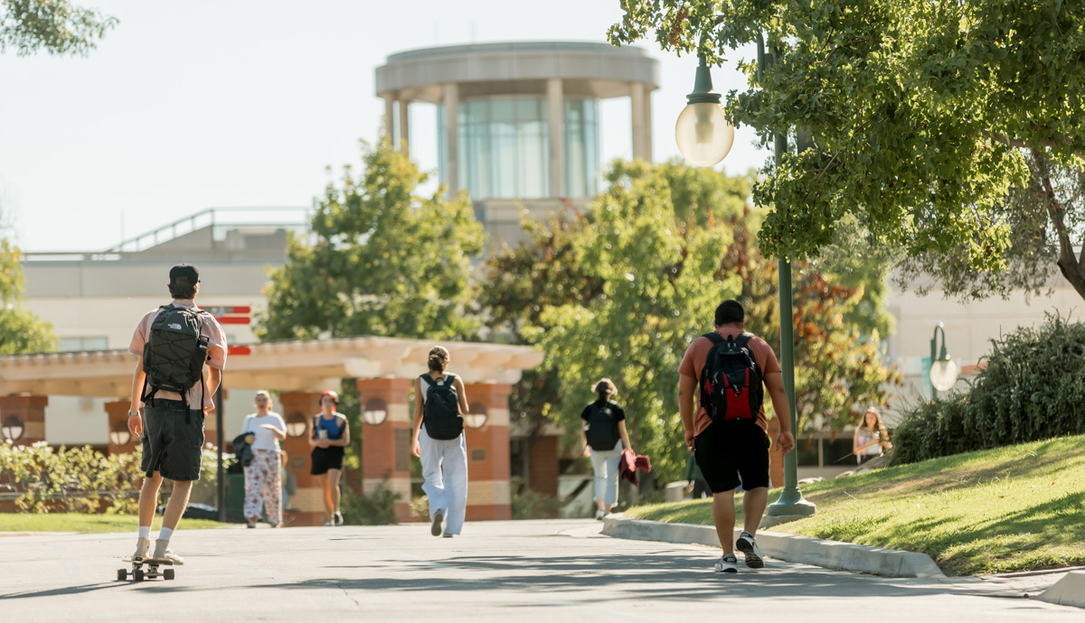 Students walking on walkway