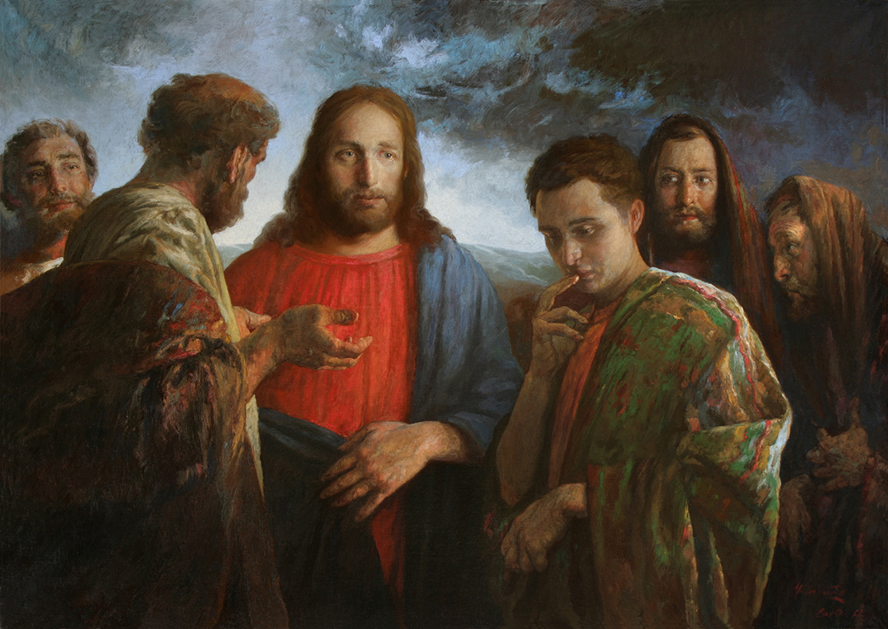 Christ and the Rich Young Ruler - oil on canvas