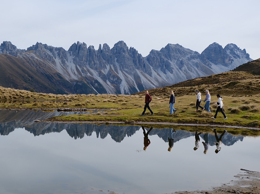 group of students walking