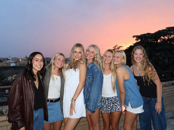 group of students during sunset