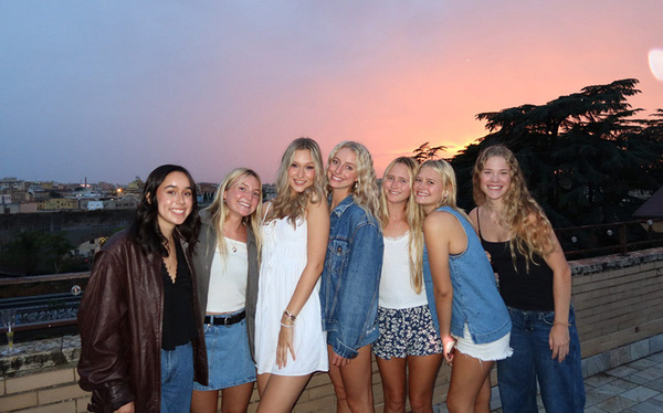 group of students during sunset