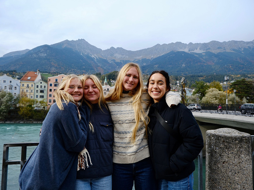 group of students posing