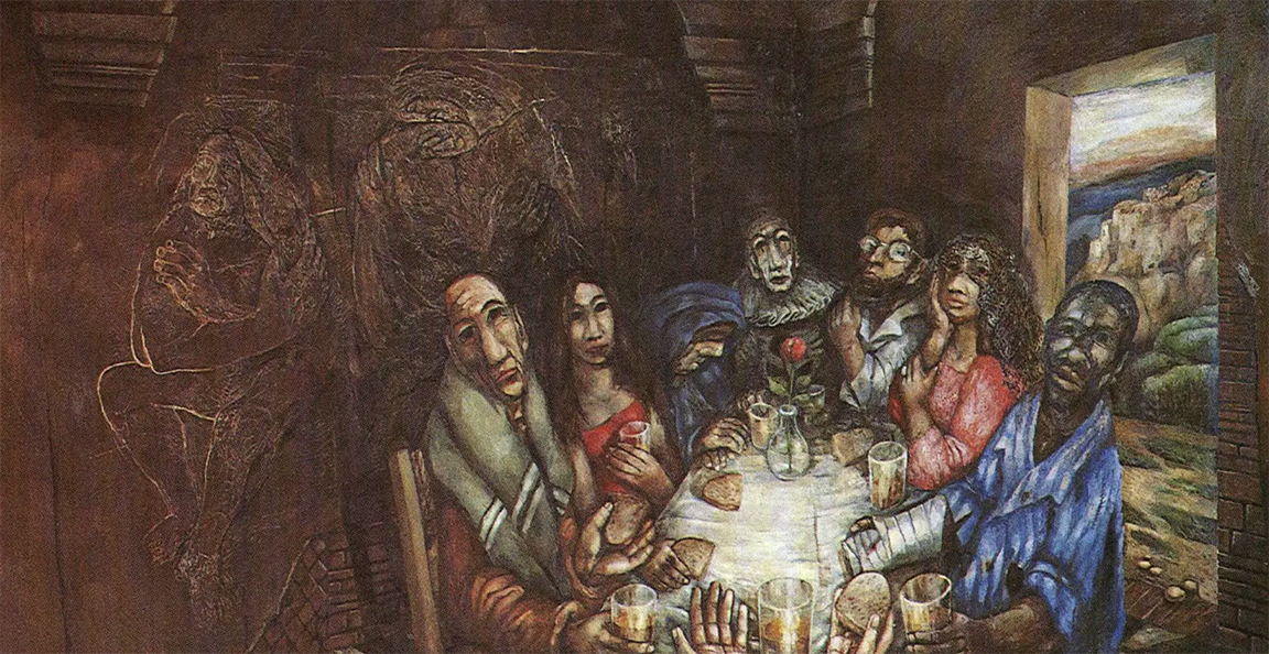 All Are Welcome (Christ Eats with Sinners) - oil on canvas