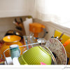 corner of a kitchen with dishes